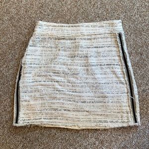 White and black mini skirt